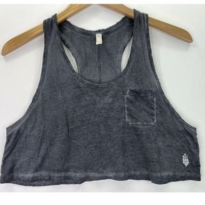 Free People Movement Gray Crop Pocket Tank Top Size XS